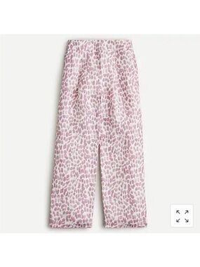 J. Crew Pleated linen-blend pant in lilac giraffe print Size 4